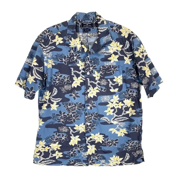 90s Ralph Lauren Shirt CLASSIC FIT アロハ L Vintage 1990s Chaps Ralph Lauren Floral Palm Hawaiian